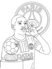 Foglio da colorare - Ousmane Dembélé - Ballon d'or - PSG Paris-Saint-Germain