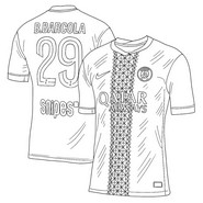 Immagine da colorare - Maglia Barcola - PSG Paris-Saint-Germain