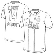 Foglio da colorare - Maglia Doué - PSG Paris-Saint-Germain