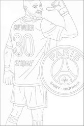 Kleurplaat om te downloaden - Lucas Chevalier - PSG Paris-Saint-Germain