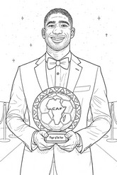 Image to color - Hakimi, African Ballon d'Or winner - PSG Paris-Saint-Germain