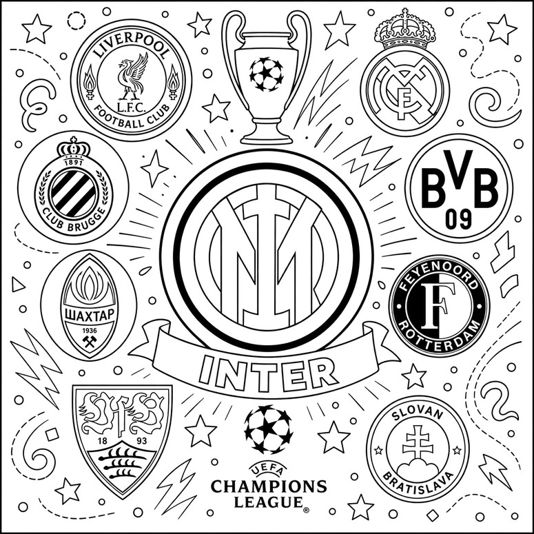 Kleurplaat Inter Milaan - Champions League 2026-2027