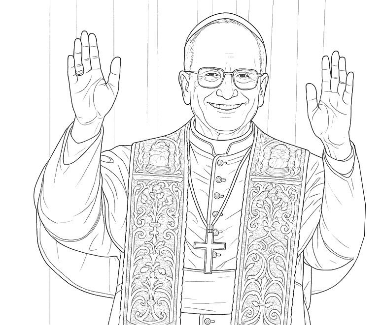 Disegno da colorare Apparizione del nuovo papa