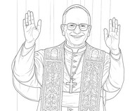 Ausmalblatt - Auftritt des neuen Papstes - Papst Leo XIV
