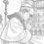 Ausmalbild zum Herunterladen - Gebet - Papst Leo XIV