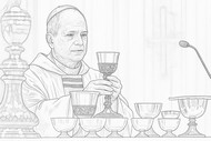 Zeichnung zum Ausmalen - Der Kelch - Papst Leo XIV