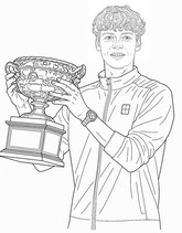Image à colorier - Sinner - Australie - Tennis 2025