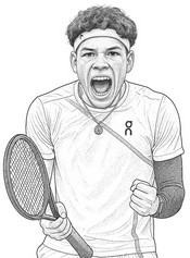 Feuille de coloriage - Ben Shelton - Tennis 2025