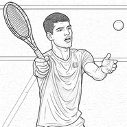 Coloriage - Carlos Alcaraz - Tennis 2025