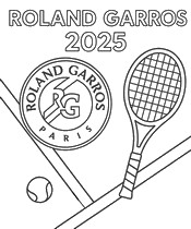 Inkleurbare afbeelding - Roland Garros - Tennis 2025