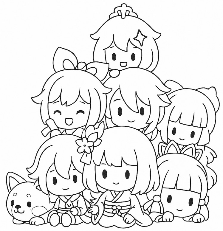 Coloriage Genshin Minini
