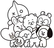 Bild zum Ausmalen - BT21 - Line Friends