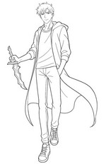 Drawing to color - Sung Jinwoo - Solo Leveling