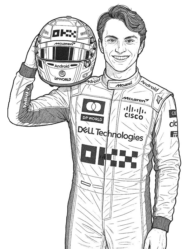 Kolorowanka Oscar Piastri (McLaren)