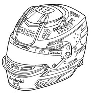 Ausmalbild - Piastri-Helm - Formel 1