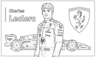 ダウンロードできる塗り絵 - Charles Leclerc - フォーミュラ1