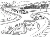 Feuille de coloriage - Course - Formule 1