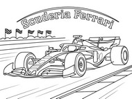 Coloriage à imprimer - Ecurie Ferrari - Formule 1