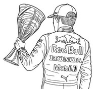 Coloriage gratuit - Max Verstappen - Formule 1