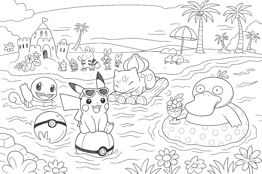 Coloriage A la plage