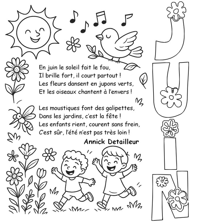 Coloriage Comptine en français