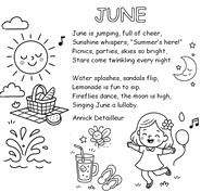 Image to color - Nursery rhyme in English - June