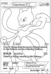 Tekening om in te kleuren - Mewtwo-EX - Pokémon Full Art-kaarten