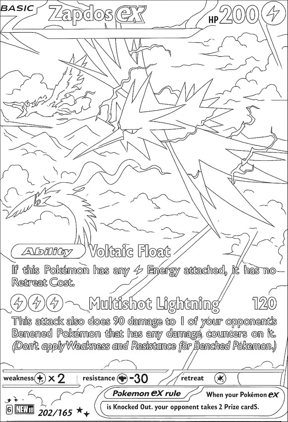 Disegno da colorare Zapdos-EX