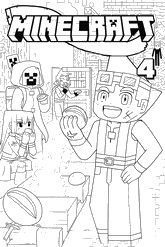 Coloriage gratuit - Volume 4 - Minecraft Le manga