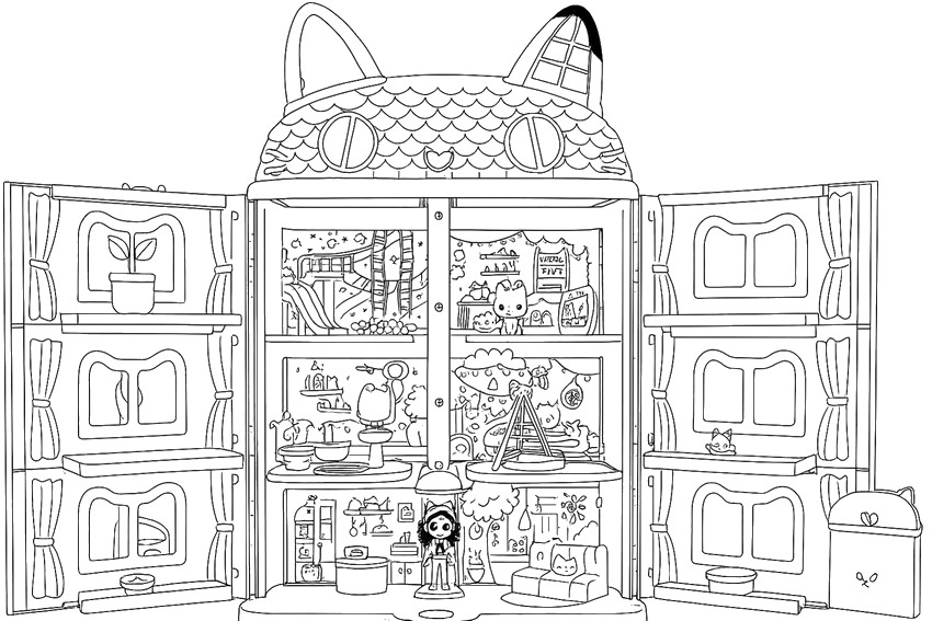 Kleurplaat Poppenhuis