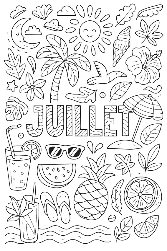 Dibujo para colorear Juillet