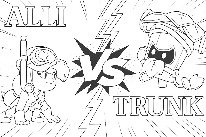 Desenho para colorir Choque dos Novos Brawlers