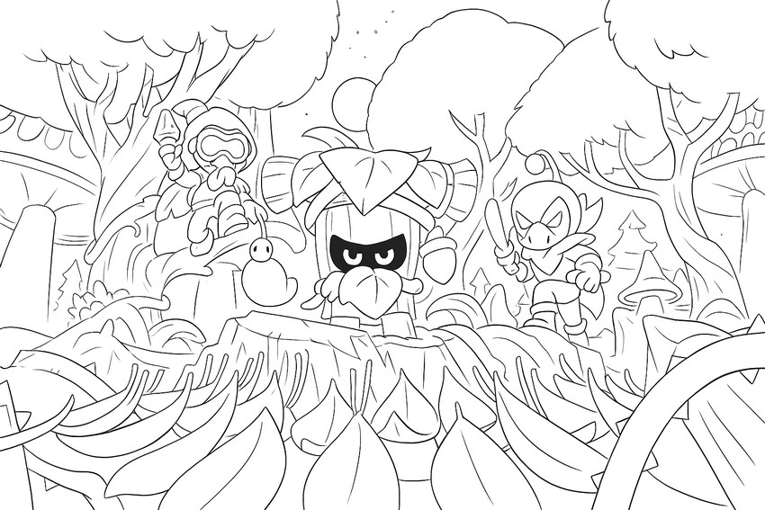 Desenho para colorir Guardiões da Floresta Encantada