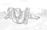 Folha para colorir - Coração de Ferro Voa - Ironheart