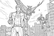 Printable coloring - The Alliance of Heroes - Superman