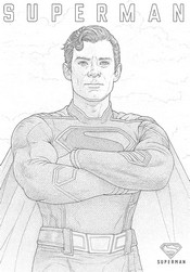Drawing to color - A hero in the clouds - Superman