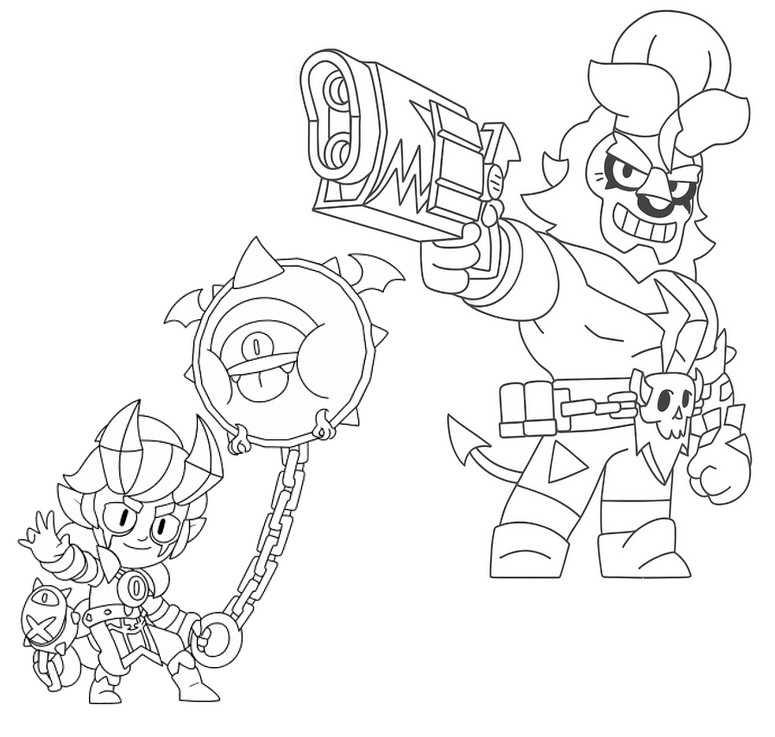 Coloring page Hellbull & Grim Gus