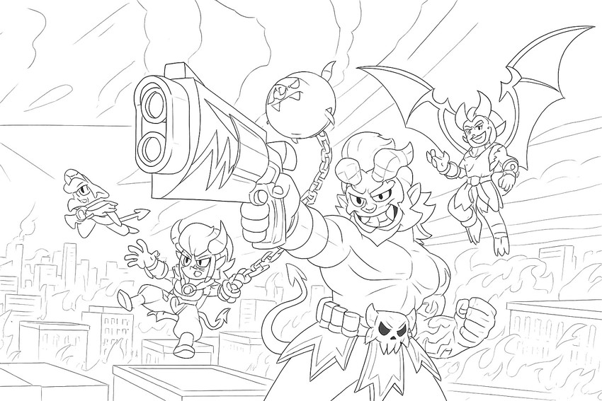 Coloring page Demonic Skins