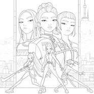 Foglio da colorare - Tra glamour e combattimento - KPop Demon Hunters