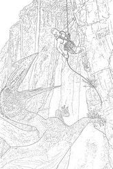 Coloriage gratuit - La falaise - Jurassic World Renaissance