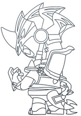 Coloriage à imprimer - DOUG CHEVALIER - Brawl Stars - Chevaliers de la table Starr