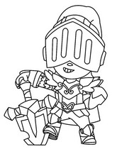 Coloriage gratuit - JACKY CHEVALERESSE - Brawl Stars - Chevaliers de la table Starr