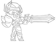 Coloriage à télécharger - BELLE CHEVALERESSE - Brawl Stars - Chevaliers de la table Starr