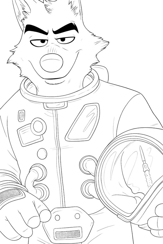 Desenho para colorir Senhor Lobo