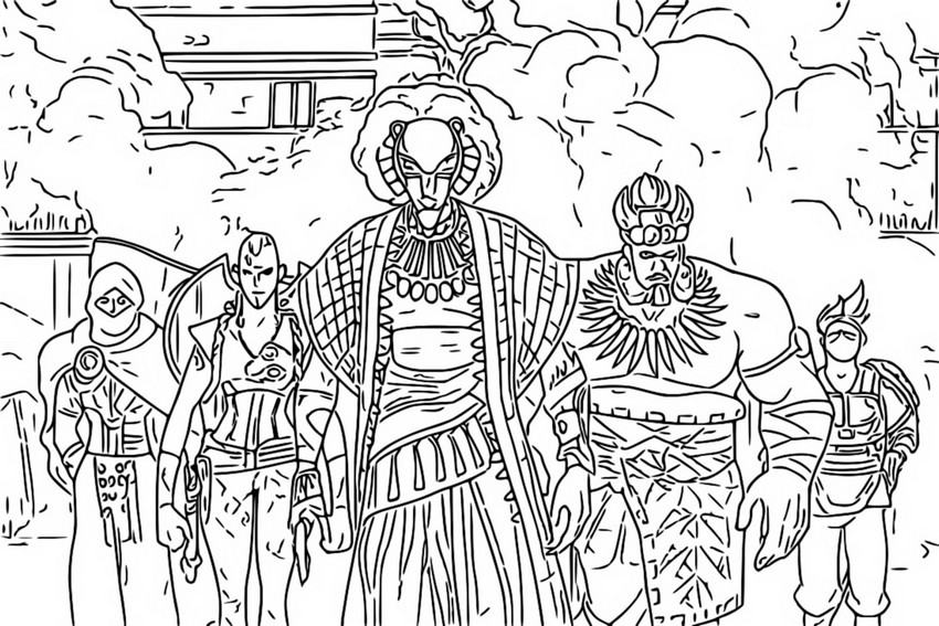 Coloriage Guerriers de Hatut Zaraze - Eyes of Wakanda
