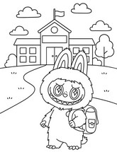 塗り絵 - 新学期 - Labubu ラブブ