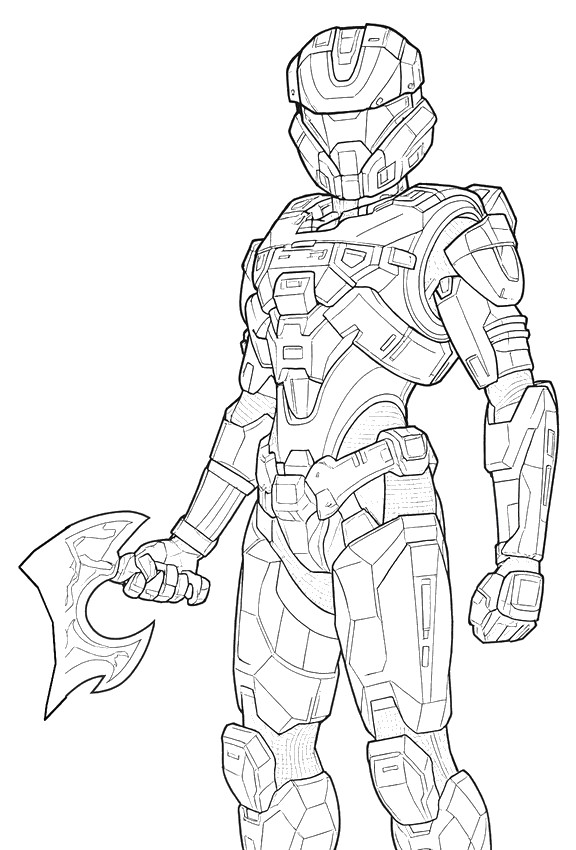 Dibujo para colorear - Spartan de la UNSC - Fortnite Shock 'N Awesome