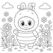 無料塗り絵 - 蜂 - Labubu ラブブ・夏