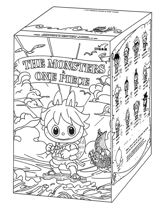 Dessin à colorier - Boite surprise - Labubu x One Piece