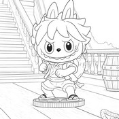 Coloriage - Monkey D. Luffy - Labubu x One Piece